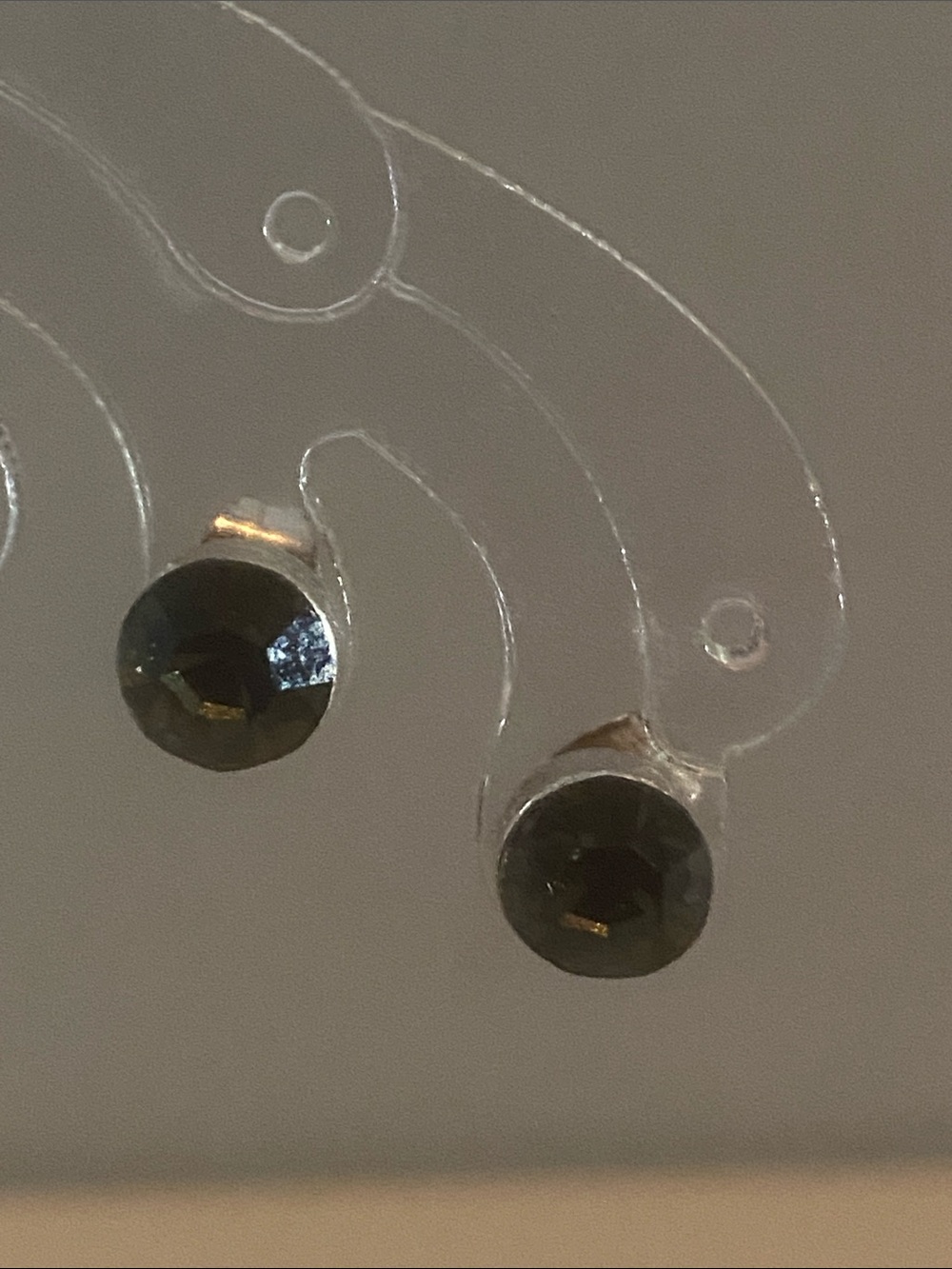 Black Faceted Stud Earrings